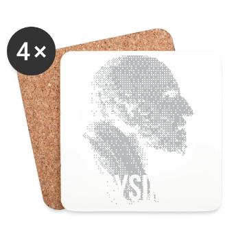 Chrysippus Bust Silhouette - Coasters (set of 4) - white - Front