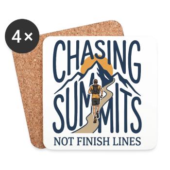 Trail Running - Chasing Summints Not Finish Lines - Coasters (set of 4) - white - Front
