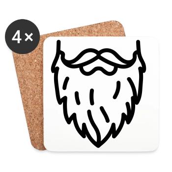 barbe - Dessous de verre (lot de 4) - blanc - Devant