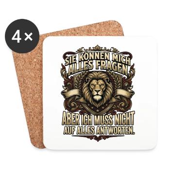 Sie können mich alles fragen - Untersetzer (4er-Set) - Weiß - Vorne