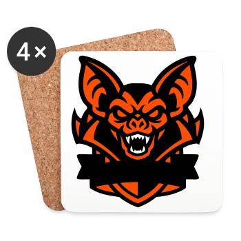 Bat Mascot Coat of Arms - Coasters (set of 4) - white - Front