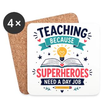 Funny Teacher Appreciation - Coasters (set of 4) - white - Front