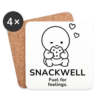 Snackwell – Carburant pour les émotions | Ambiance Snack Douillet - Dessous de verre (lot de 4) - blanc - Devant