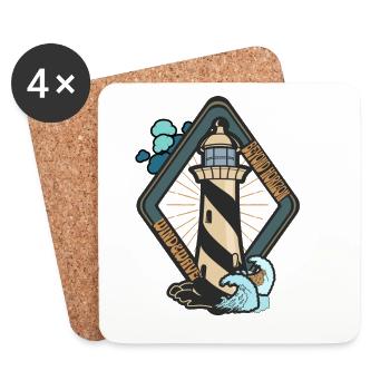 Lighthouse Beyond the Horizon - Coasters (set of 4) - white - Front