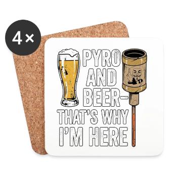 Pyro Und Bier - Untersetzer (4er-Set) - Weiß - Vorne