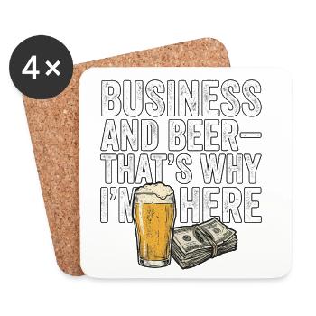 Business And Beer - Untersetzer (4er-Set) - Weiß - Vorne