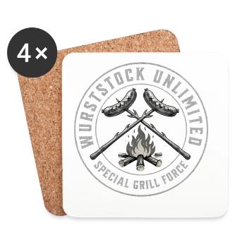 Wurststock Grill - Untersetzer (4er-Set) - Weiß - Vorne