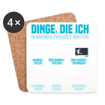 Handball Handballer Handball Trainer Fan Geschenk - Untersetzer (4er-Set) - Weiß - Vorne