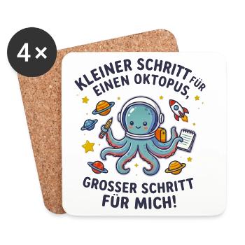 Kleiner Schritt für Oktopus Astronaut - Untersetzer (4er-Set) - Weiß - Vorne