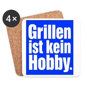Grillmeister Spruch Geschenk für Männer & Väter - Untersetzer (4er-Set) - Weiß - Vorne