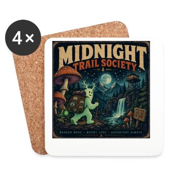 Bigfoot Spruch Geschenk für Outdoor-Fans Halloween - Untersetzer (4er-Set) - Weiß - Vorne