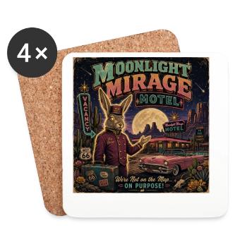 Vintage Motel Spruch Wüste Oldtimer Halloween - Untersetzer (4er-Set) - Weiß - Vorne