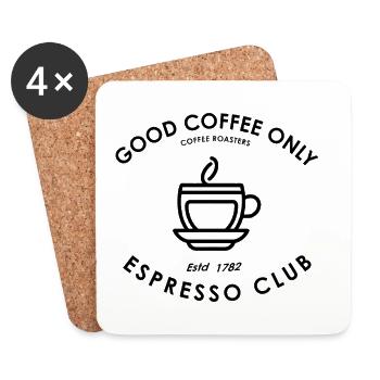 T-shirt Tri-blend du Club Espresso Seul Bon Café Seul - Dessous de verre (lot de 4) - blanc - Devant