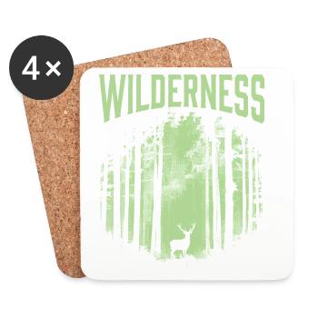 Wandern – Outdoor-Abenteuer – Wildnis - Untersetzer (4er-Set) - Weiß - Vorne