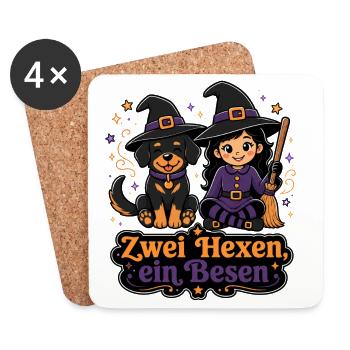 Hexen-Meute - Untersetzer (4er-Set) - Weiß - Vorne