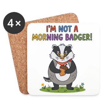 Ich bin kein Morgenkrawatte - Untersetzer (4er-Set) - Weiß - Vorne
