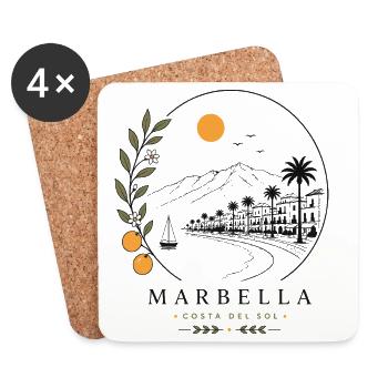 Marbella Küstenstimmung - Untersetzer (4er-Set) - Weiß - Vorne