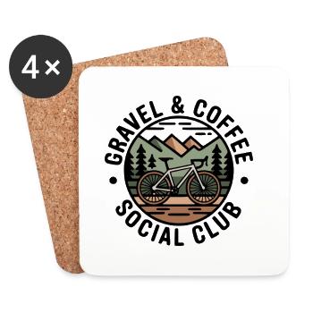 Gravel & Coffee Club - Untersetzer (4er-Set) - Weiß - Vorne