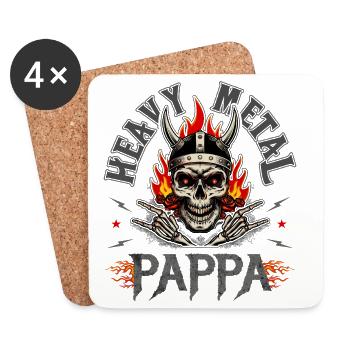 Heavy Metal Dad T-Shirt Geschenk - Untersetzer (4er-Set) - Weiß - Vorne