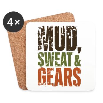 Mud Sweat Gears Gravel - Coasters (set of 4) - white - Front