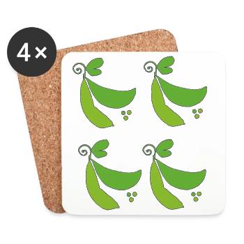 Erbsen schoten - Untersetzer (4er-Set) - Weiß - Vorne
