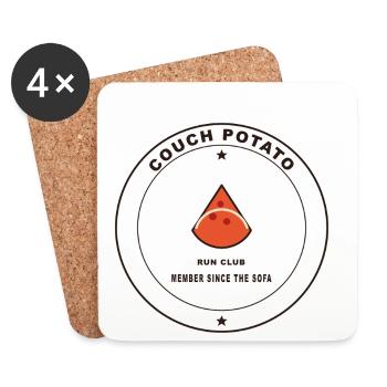 Couch Potato Laufclub Logo - Untersetzer (4er-Set) - Weiß - Vorne