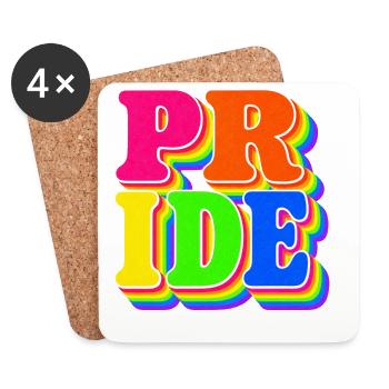 Pride Regenbogen Geschenk für LGBTQ Fans - Untersetzer (4er-Set) - Weiß - Vorne