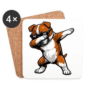 Dabbing Staffordshire Bull Terrier - Untersetzer (4er-Set) - Weiß - Vorne