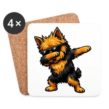 Dabbing Australian Terrier - Untersetzer (4er-Set) - Weiß - Vorne