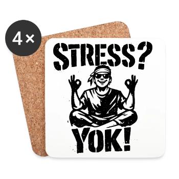Stress? Yok! | Turkish Stencil Streetwear Desig - Coasters (set of 4) - white - Front