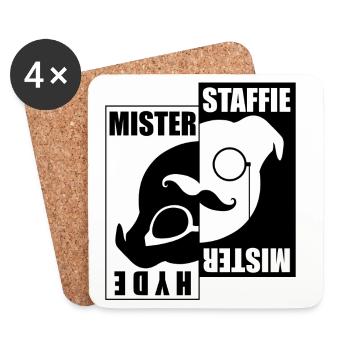 Mister Staffie Mister Hyde - 030 - Coasters (set of 4) - white - Front