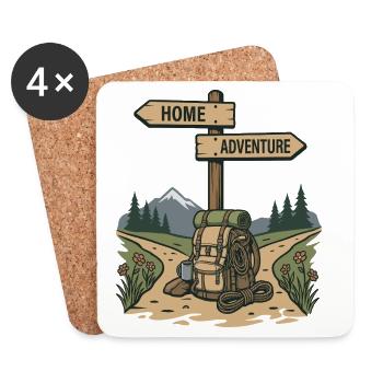 Wandern – Outdoor-Abenteuer - Untersetzer (4er-Set) - Weiß - Vorne