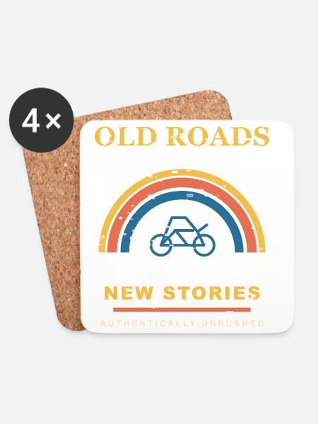 Old Roads - Untersetzer (4er-Set) - Weiß