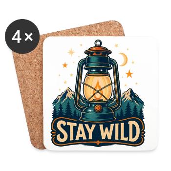 Stay Wild Laterne Waldnächte - Untersetzer (4er-Set) - Weiß - Vorne
