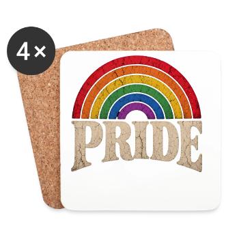 Pride Rainbow Gift for LGBTQ Community - Coasters (set of 4) - white - Front