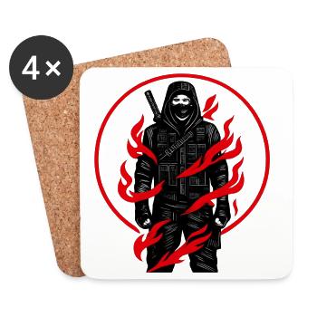 Flame Knight in the Shadows - Coasters (set of 4) - white - Front