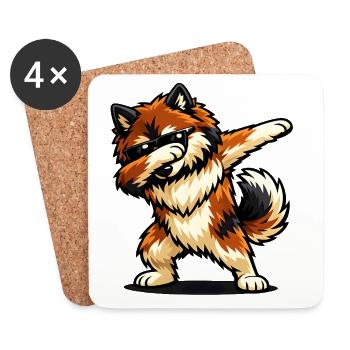 Dab Eurasier dans le style comique - Dessous de verre (lot de 4) - blanc - Devant