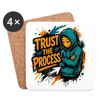 Trust The Process Graffiti Hoodie Art - Coasters (set of 4) - white - Front