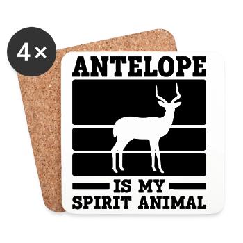 Dicton humoristique des esprits antilopes et animaux - Dessous de verre (lot de 4) - blanc - Devant