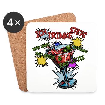 Cocktail PopArt: Nur zwei Getränke - Untersetzer (4er-Set) - Weiß - Vorne