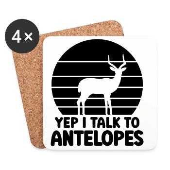 Silhouette vintage Antilope Dicton d’humour - Dessous de verre (lot de 4) - blanc - Devant