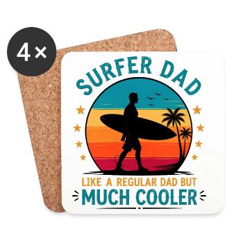 Funny Surfing Dad Birthday Gift for Surfer - Coasters (set of 4) - white - Front