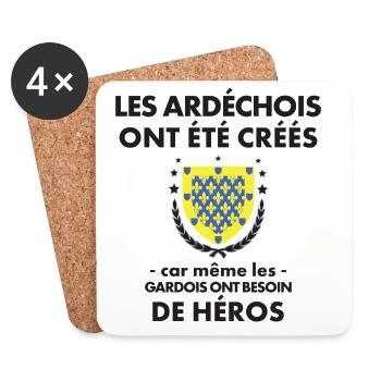 Les Ardechois Ont Ete Crees Car Meme Les Gardoi... - Dessous de verre (lot de 4) - blanc - Devant