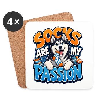 Siberian Husky - Coasters (set of 4) - white - Front