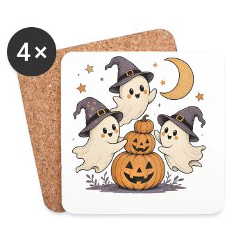 Cute Ghosts Shirt for Kids & Women - Coasters (set of 4) - white - Front