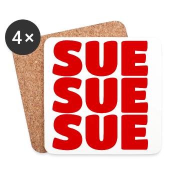 Sue Sue Sue - Dessous de verre (lot de 4) - blanc - Devant