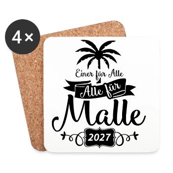 Einer Für alle Malle - Untersetzer (4er-Set) - Weiß - Vorne