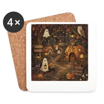 Sweat à capuche Pumpkin House Pumpkin House Automne Vintage - Dessous de verre (lot de 4) - blanc - Devant