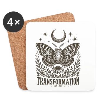 Transformation Butterfly Moon Mysticism New Beginning - Coasters (set of 4) - white - Front