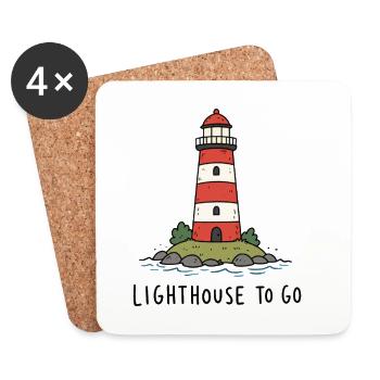 Lighthouse Sea Coast Maritime - Coasters (set of 4) - white - Front